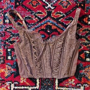 Victoria’s Secret Corset Top in Brown and Gold